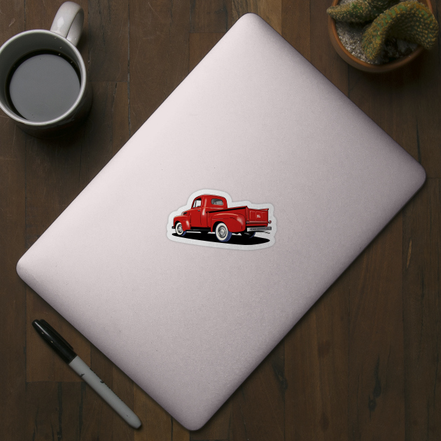 Ford F1 Pick Up truck in red by Webazoot